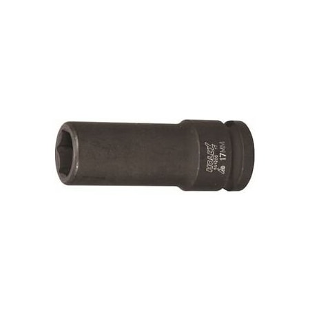 Holex 1/2 inch Drive Deep Impact Socket, 17 mm, 651200 17 651200 17